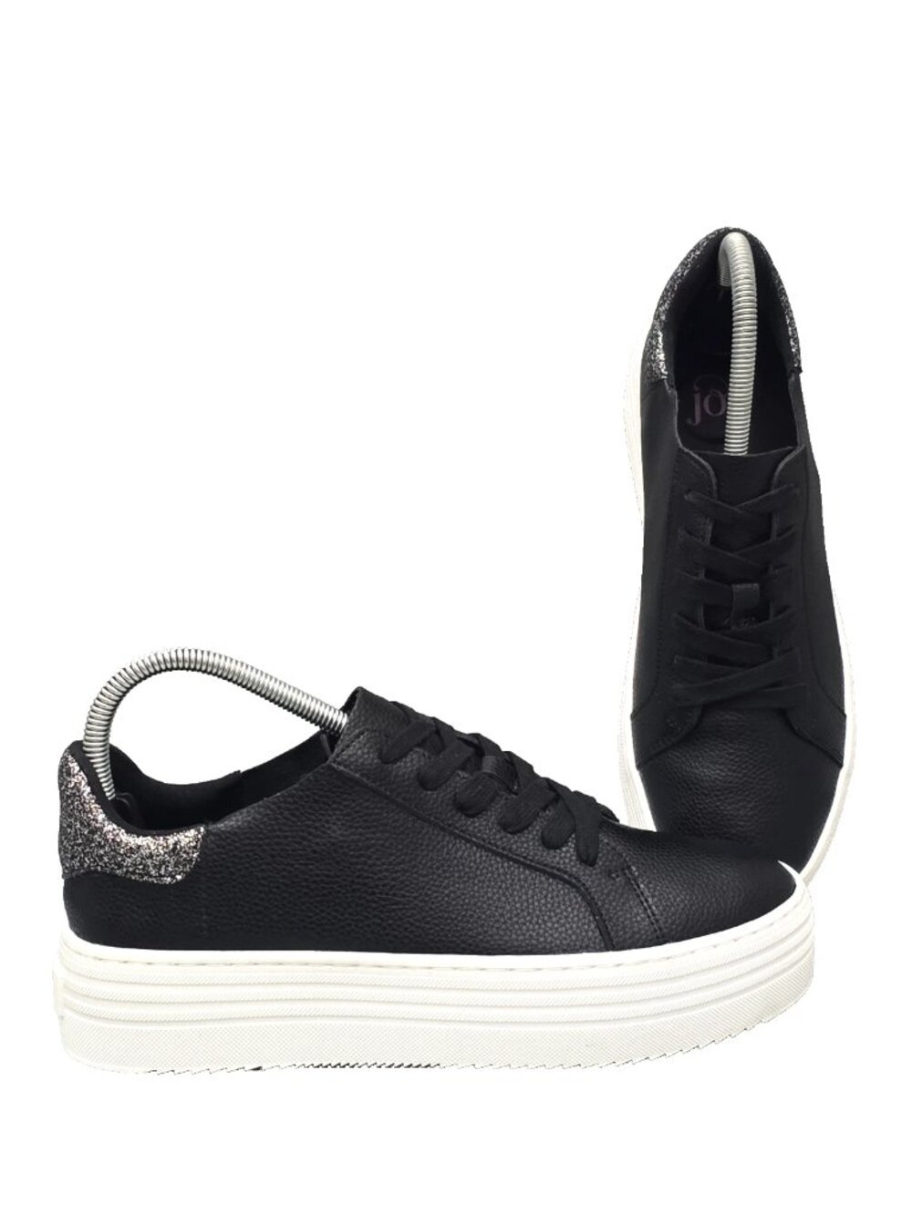 Joy Performance Comfort Black/White Sparkly Leather Sneakers Women's Size 8.5M